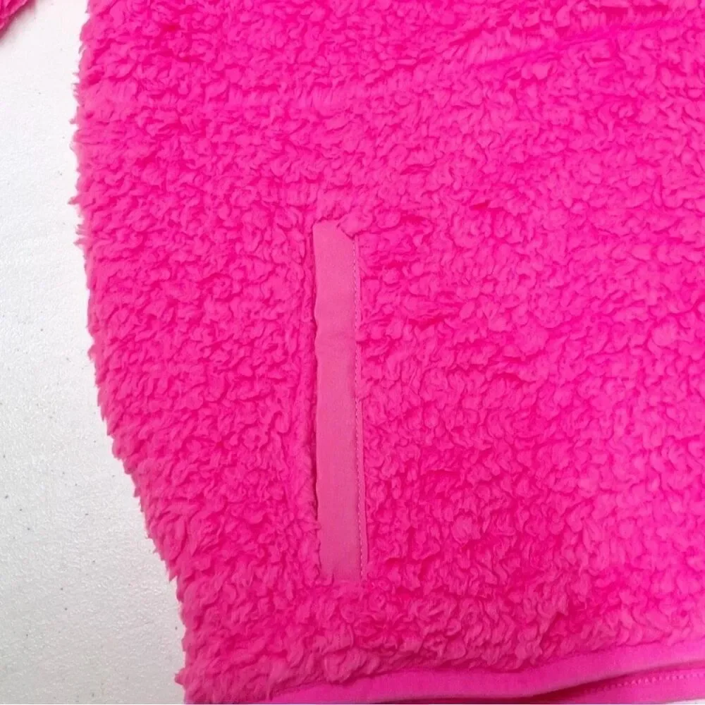 NEW! Kids' Faux Shearling Half Zip-Up Pullover Pink Girls Soft Winter Warm Top